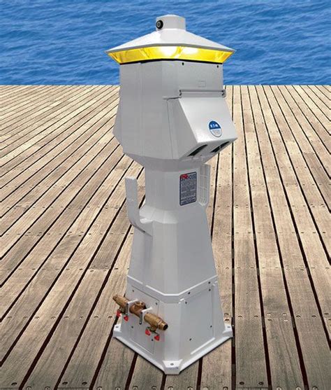 dock box with electric|lighthouse power pedestal dock.